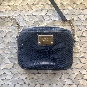 Michael Kors Blue Snakeskin Crossbody